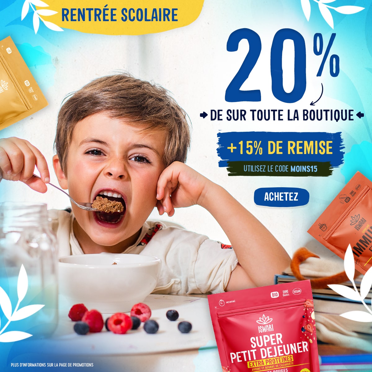 20% de réduction + 15% extra avec le coupon (MOINS15)